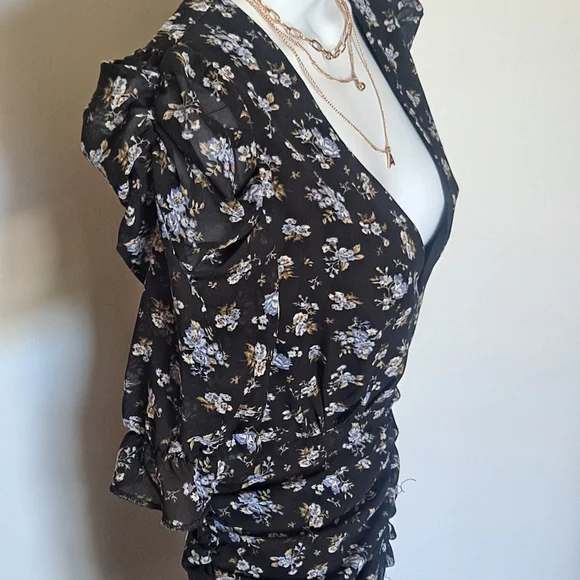 Boohoo Black and White Floral Mini Dress - Picture 3 of 4